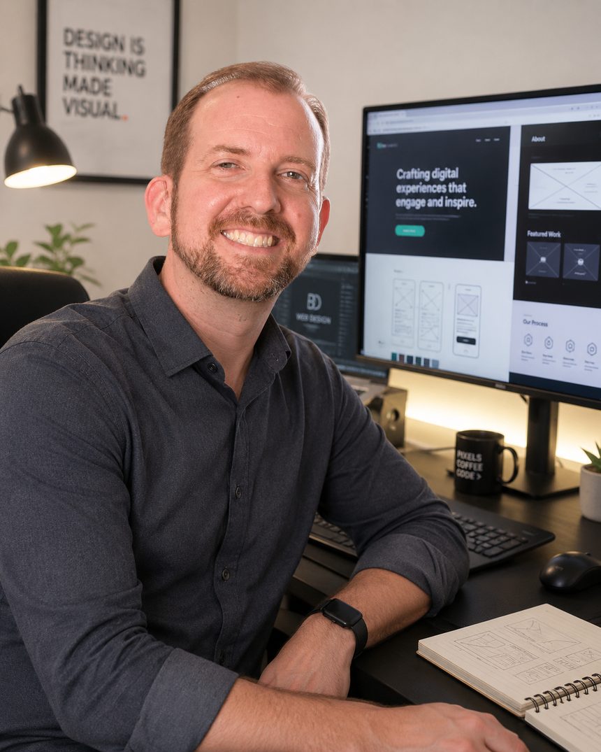 Benjamin Ogden at his studio desk