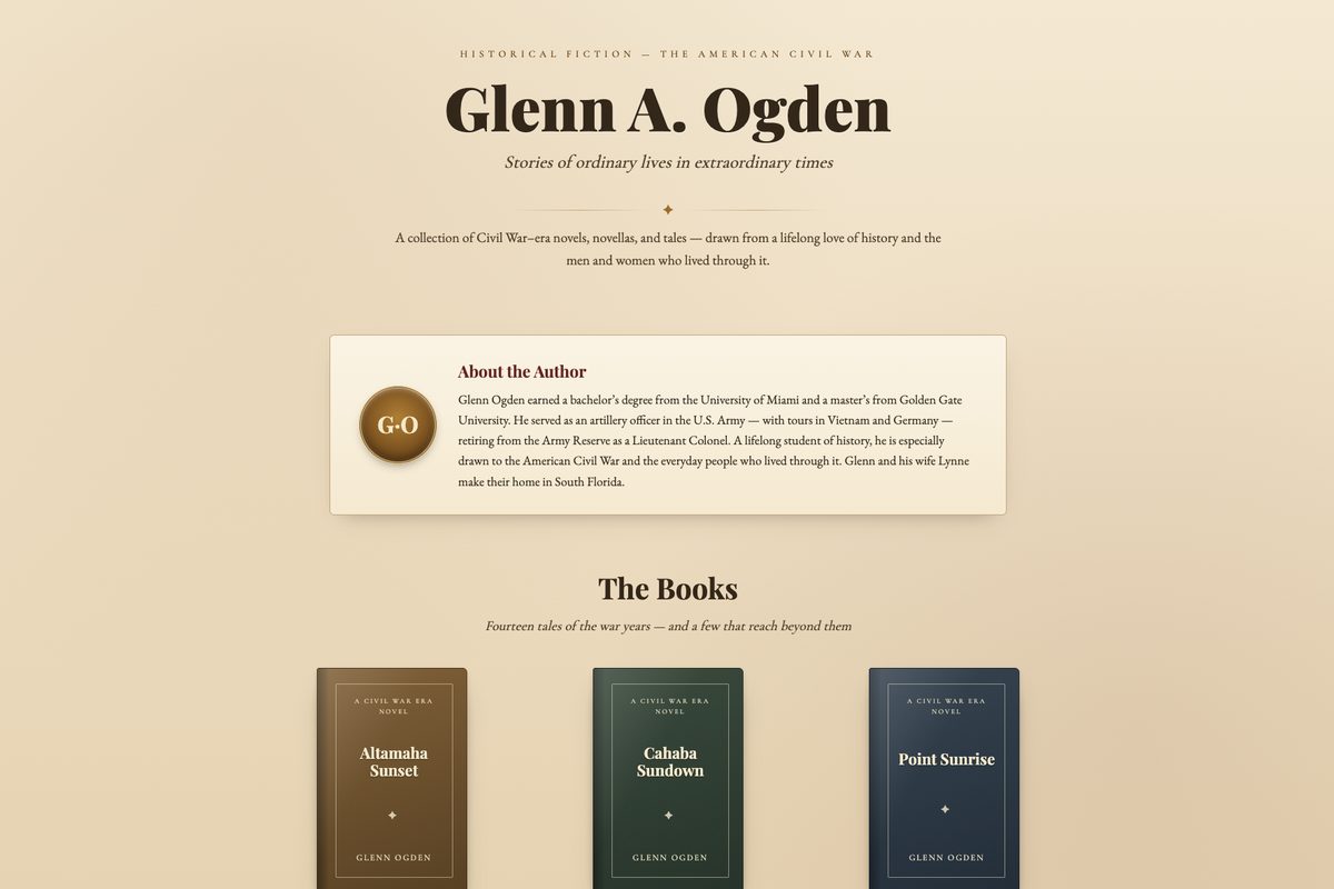 Glenn A. Ogden author website — Civil War historical fiction